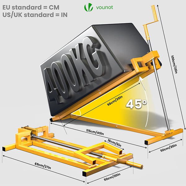 VOUNOT - Leve tracteur Tondeuse Supporte 400 kg max Jaune - large