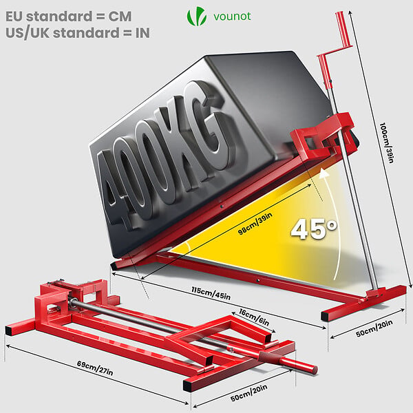 VOUNOT - Leve tracteur Tondeuse Supporte 400 kg max Rouge - large