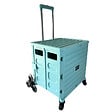 SECURY-T - Chariot de course 8 roues - Pliable - Plastique - Avec Couvercle - Bleu Turquoise - 70Kg - vignette
