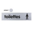 NOVAP - Plaquette de porte plexiglas 170 x 45 mm - Toilettes Hommes - Classique argent - NOVAP - 4322193 - vignette