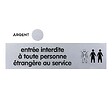 NOVAP - Plaquette de porte plexiglas 170 x 45 mm - Entrée interdite à toute personne étrangère au service - Classique argent - NOVAP - 4320458 - vignette