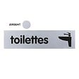 NOVAP - Plaquette de porte plexiglas Toilettes - 170 x 45 mm - Gris argenté - NOVAP - 4034867 - vignette