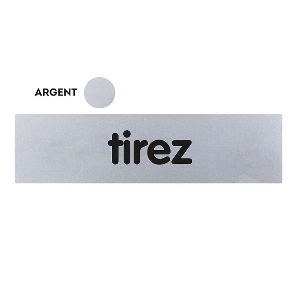 NOVAP - Plaquette de porte plexiglas Tirez - 170 x 45 mm - Gris argenté - NOVAP - 4035093 - large