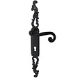 SECURY-T - Poignées de porte fer forgé COQ noir 330X36 mm Trou de clé L - vignette
