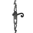SECURY-T - Poignées de porte fer forgé COQ vieil argent 330X36 mm Trou de cylindre i - vignette