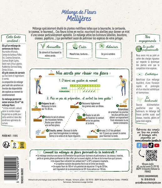 VILMORIN - VILMORIN - Mélange de Fleurs Mellifères 25m² - large