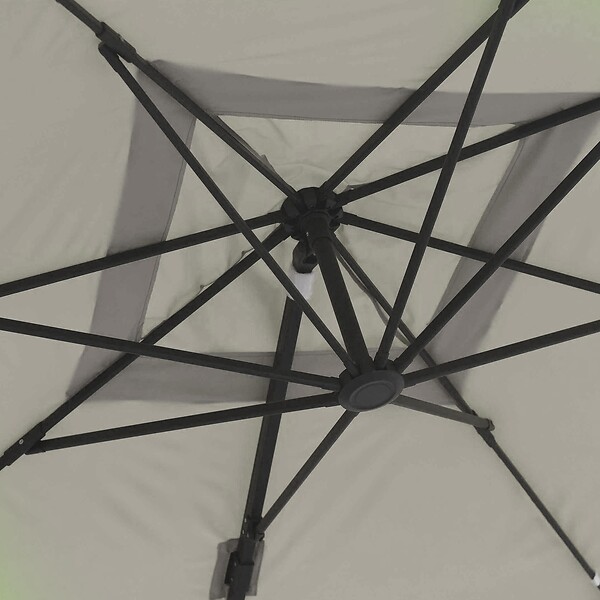 OVIALA - Toile pour parasol déporté 3x3m taupe - Malaga - large