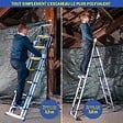 HOSTRÃ–M - Escabeau 8 marches telescopique EXTENDACT8, Echelle telescopique 2,3 m+2m, escabeau pliable télescopique, H max travail 3,8m, Garantie 5 ans, Hostrom - vignette