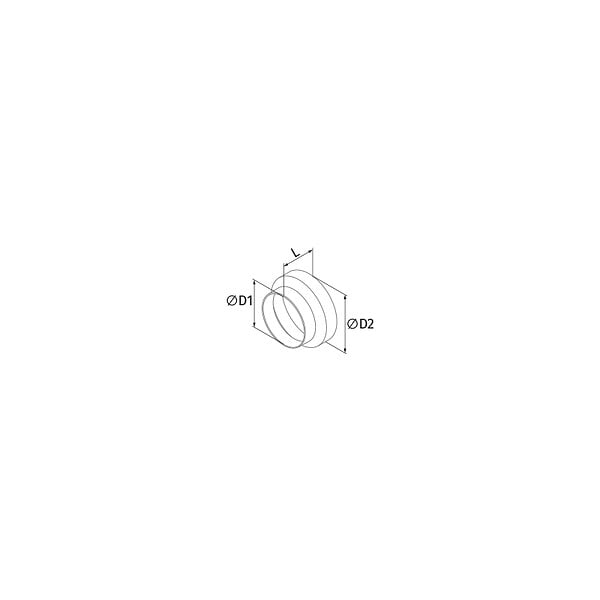 BLAUBERG - Réduction mâle femelle PVC blanc | idéal pour hotte aspirante extracteur ventilateur - Diamètre (mm): 150/125 - large
