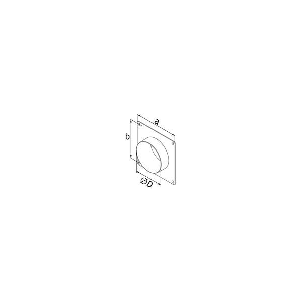 BLAUBERG - Platine de raccordement mural PVC blanc RVP BLAUPLAST - Diamètre (mm): 150 - large