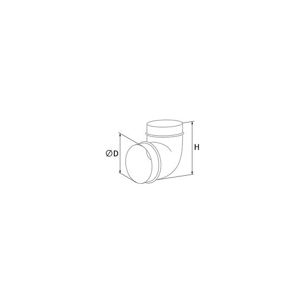 BLAUBERG - Coude mâle VMC angle 90 degrés PVC blanc RB BLAUPLAST - Diamètre (mm): 125 - large