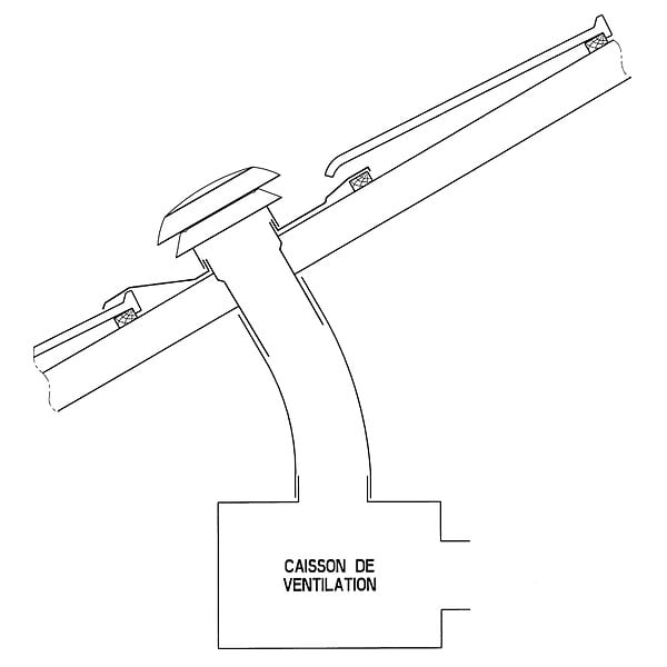 ANJOS - Chapeau de toiture VMC plastique ANJOS CARA | sortie sur toit incliné - Diamètre (mm): 125 - Couleur: Ardoise - large