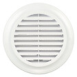 BLAUBERG - Grille aération ronde plastique blanc à ailettes inclinées DECOR avec moustiquaire - Diamètre (mm): 125 - vignette