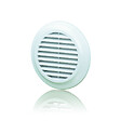 BLAUBERG - Grille aération ronde plastique blanc à ailettes inclinées DECOR avec moustiquaire - Diamètre (mm): 125 - vignette