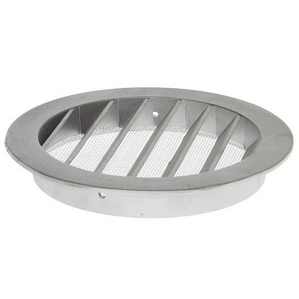 BLAUBERG - Grille aération extérieure circulaire pare-pluie aluminium prise ou rejet d'air en façade - Diamètre (mm): 250 - large