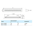 BLAUBERG - Grille aération porte meuble encastrable en aluminium anodisé argent - LxH (mm): 500 x 80 - vignette