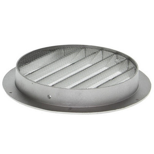BLAUBERG - Grille aération extérieure circulaire pare-pluie aluminium prise ou rejet d'air en façade - Diamètre (mm): 100 - large