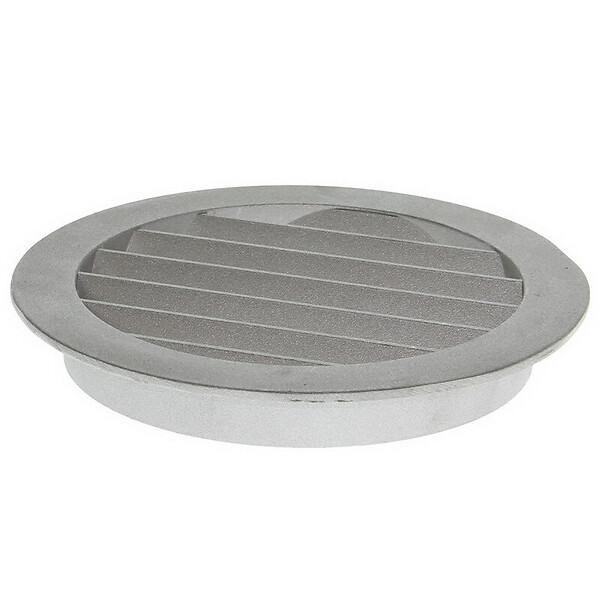 BLAUBERG - Grille aération extérieure circulaire pare-pluie aluminium prise ou rejet d'air en façade - Diamètre (mm): 100 - large