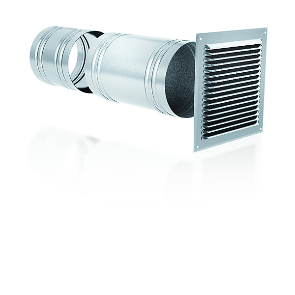 ANJOS - Prise d’air en façade avec grille alu et manchon télescopique - Diamètre (mm): 125 - large