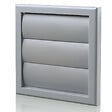 BLAUBERG - Grille rejet d'air à volet anti-retour plastique DECOR G - LxH (mm): 155 x 155 rac Ø 100/125 - Couleur: Gris clair - vignette