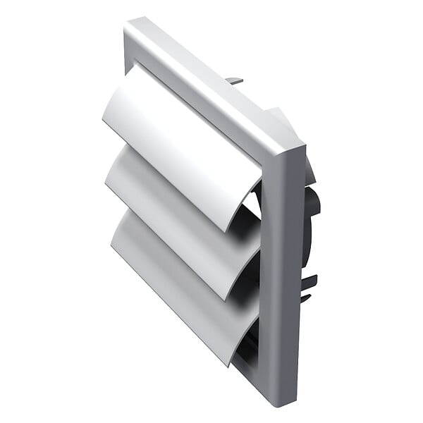BLAUBERG - Grille rejet d'air à volet anti-retour plastique DECOR G - LxH (mm): 155 x 155 rac Ø 100/125 - Couleur: Gris clair - large