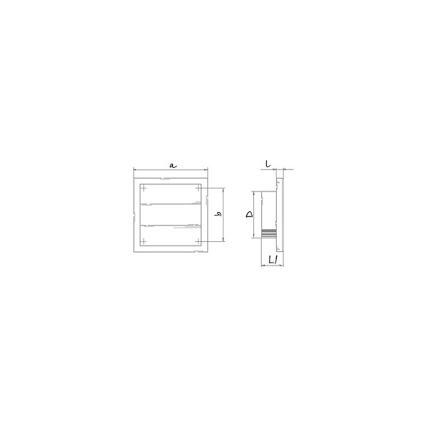 BLAUBERG - Grille rejet d'air à volet anti-retour plastique DECOR G - LxH (mm): 185 x 185 rac Ø 150 - Couleur: Blanc - large