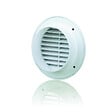 BLAUBERG - Grille aération ronde plastique blanc à ailettes inclinées DECOR avec moustiquaire - Diamètre (mm): 100 - vignette