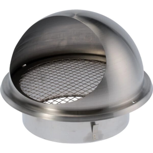 BLAUBERG - Grille ventilation murale ronde à capot inox brossé VMC extracteur ballon thermodynamique - Diamètre (mm): 125 - large