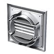 BLAUBERG - Grille de ventilation plastique blanc à ailettes inclinées DECOR avec moustiquaire - LxH (mm): 155 x 155 rac Ø 100/125 - vignette