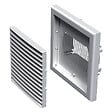 BLAUBERG - Grille de ventilation plastique blanc à ailettes inclinées DECOR avec moustiquaire - LxH (mm): 155 x 155 rac Ø 100/125 - vignette
