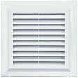 BLAUBERG - Grille de ventilation plastique blanc à ailettes inclinées DECOR avec moustiquaire - LxH (mm): 155 x 155 rac Ø 100/125 - vignette
