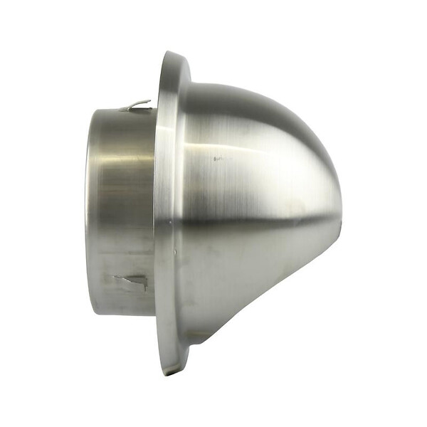 BLAUBERG - Grille ventilation murale ronde à capot inox brossé VMC extracteur ballon thermodynamique - Diamètre (mm): 200 - large