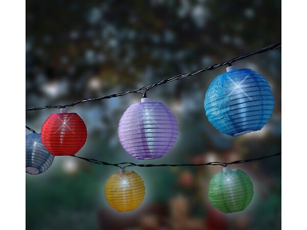 JARDIDECO - Guirlande lanternes chinoises 20 LEDs Multicolore - Jardideco - large