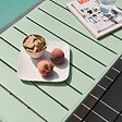 OVIALA - Table basse de jardin acier vert sauge 90 x 50 cm - Palavas - vignette