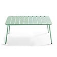 OVIALA - Table basse de jardin acier vert sauge 90 x 50 cm - Palavas - vignette
