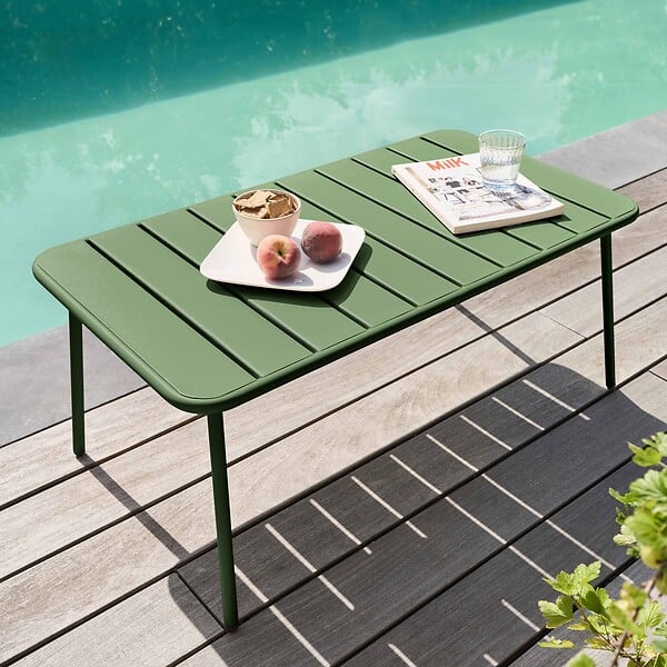 OVIALA - Table basse de jardin acier vert cactus - Palavas - large