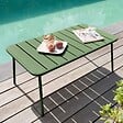 OVIALA - Table basse de jardin acier vert cactus - Palavas - vignette