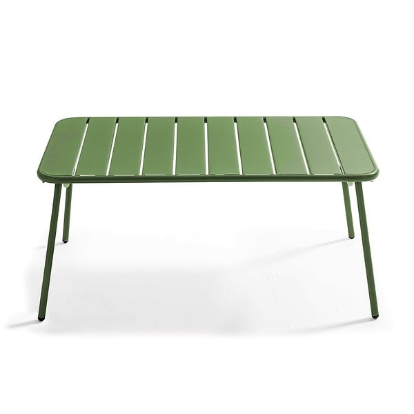 OVIALA - Table basse de jardin acier vert cactus - Palavas - large