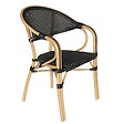 OVIALA - Chaise de terrasse empilable bistrot parisien noire - Beaubourg - vignette