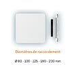 ANJOS - Bouche VMC design carrée coloris blanc AUREA (sans manchette) - Diamètre (mm): 100 - vignette