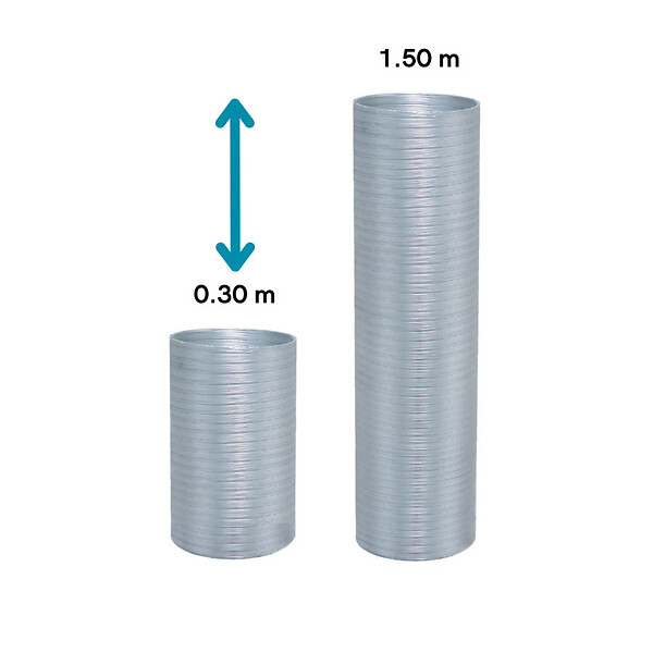 JONCOUX - Gaine semi-rigide aluminium compact FLEXOR 1.5 mètre - Diamètre (mm): 125 - large
