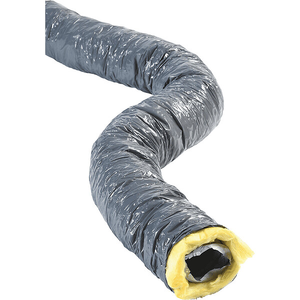 ACOMAT - Gaine souple PVC isolé laine de verre épaisseur 25 mm longueur 6 mètres - Diamètre (mm): 160 - large