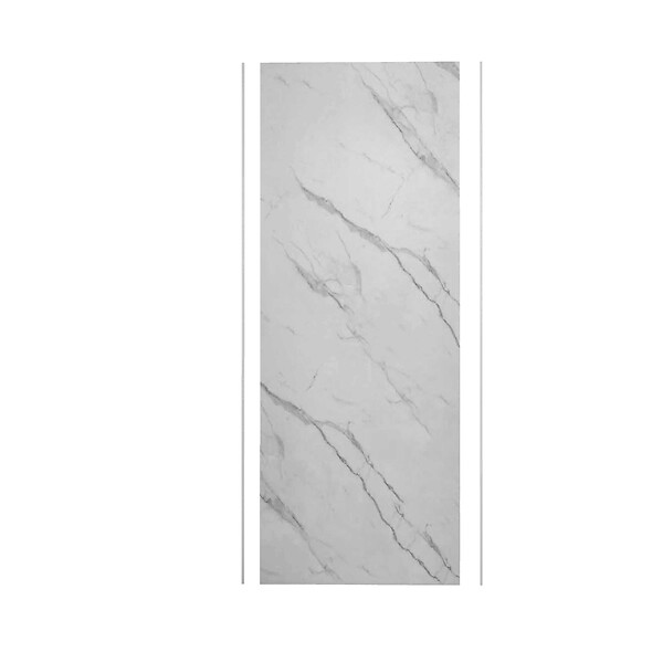 AICA SANITAIRE - Panneau de douche mural effet marbre blanc 80x210cm avec deux profilés blancs,AICA Sanitaire - large