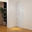 AICA SANITAIRE - Panneau de douche mural effet marbre blanc 90x210cm installation en angle pour le douche à l'italienne - vignette