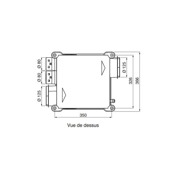NATHER - Kit VMC simple flux autoréglable plate et compact NATHER ALINEO 3 DESIGN + interrupteur - large