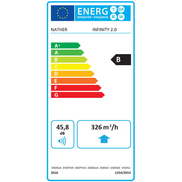 NATHER - Kit VMC simple flux hygro B NATHER INFINITY 2.0 + 3 Bouches piles | Moteur EC Très Basse Conso - large
