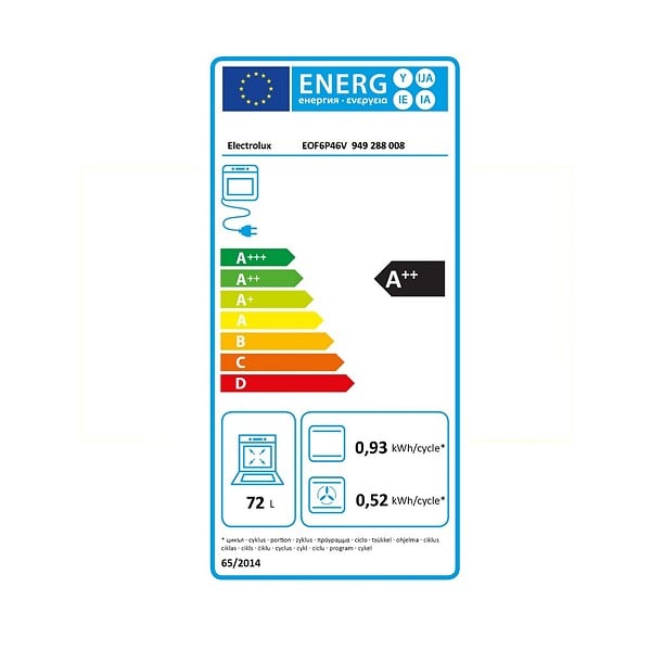 ELECTROLUX - four intégrable multifonction 72l 60cm pyrolyse - EOF6P46V1 - large