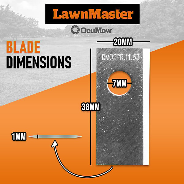 LAWNMASTER - Jeu de 15 lames + vis pour robot tondeuse Lawnmaster - large