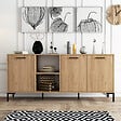 CONCEPT USINE - Buffet 3 portes et 2 niches finition bois et métal noir 180x80cm AURA - vignette