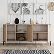 CONCEPT USINE - Buffet 3 portes et 2 niches finition bois et métal noir 180x80cm AURA - vignette